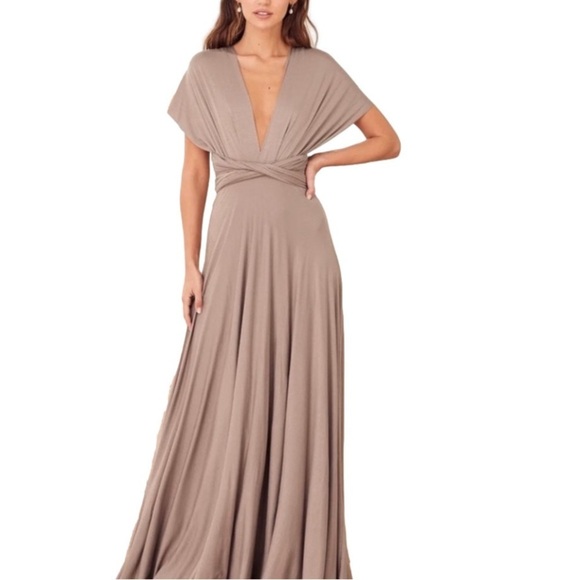 Champagne Convertible Wrap Dress Size Medium Voted Number 1 Dress on Earth - Picture 15 of 15